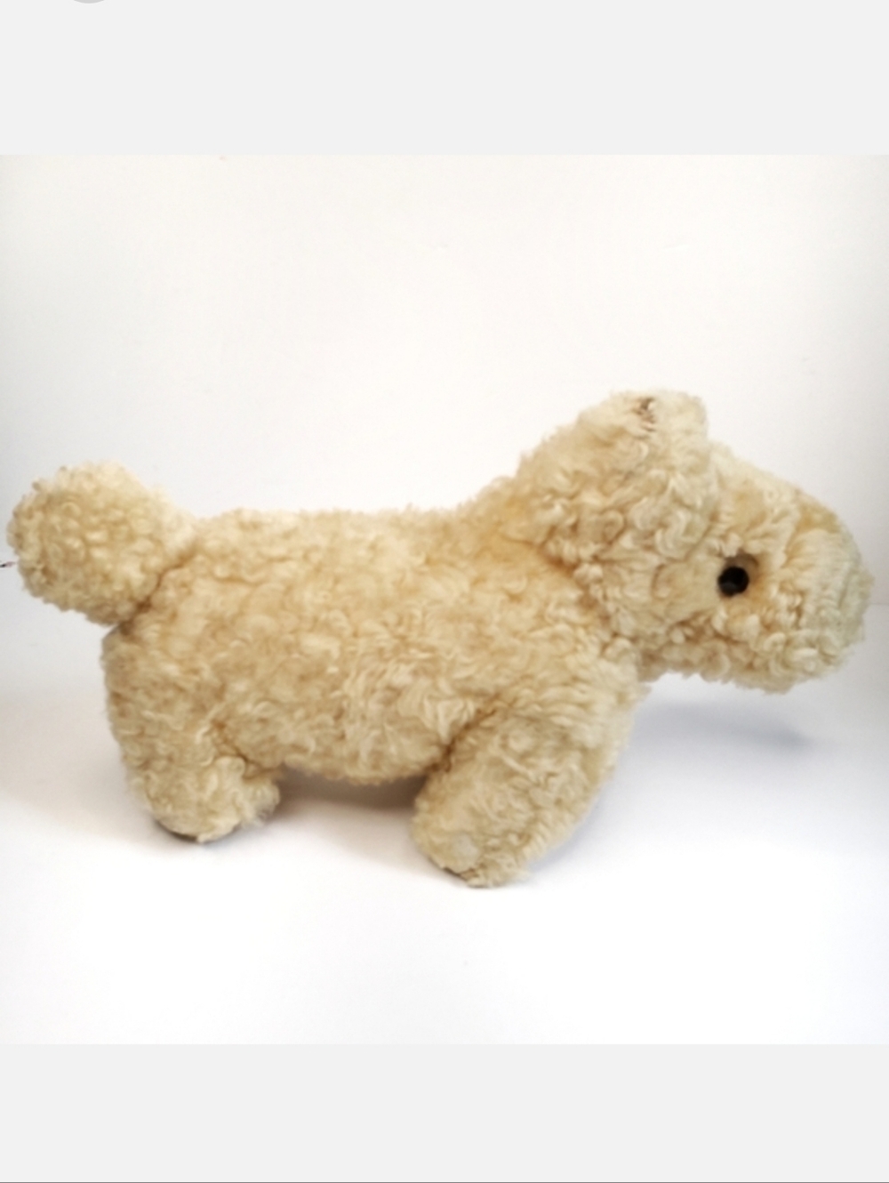VINTAGE Wool Dog Plush Toy Stuffed Animal